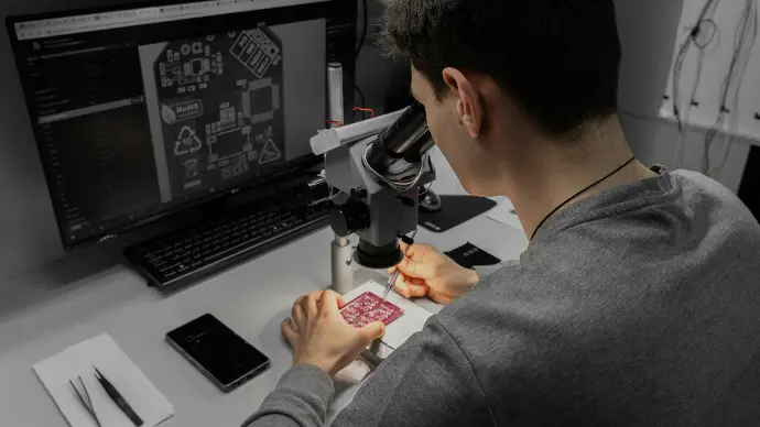 A man sitting at a desk in front of a computer