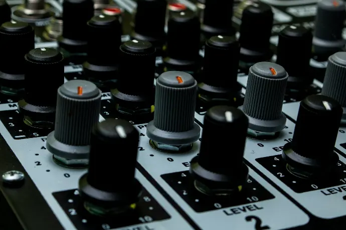 black and white audio mixer